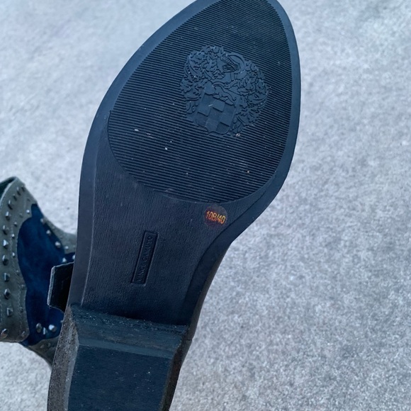 vince camuto •••navy & gray metal studded booties - Picture 8 of 11